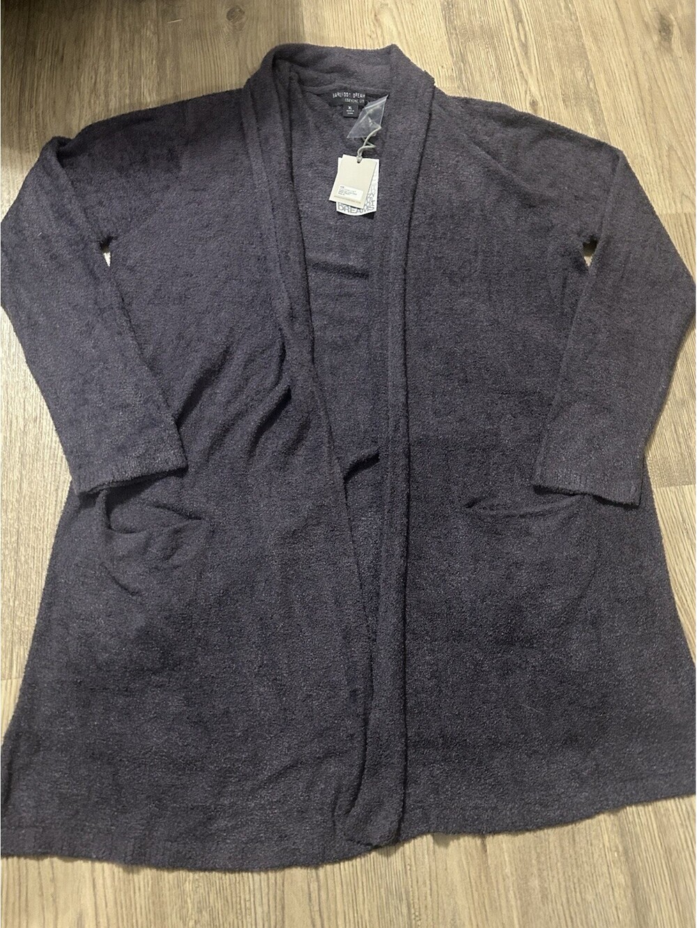 Barefoot Dreams Women XL Deep Violet CozyChic Lite Essential Long Cardigan NWT